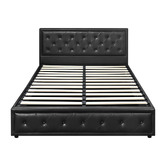 Living Fusion Black Audrey Gas Lift Storage Bed Frame