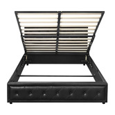 Living Fusion Black Audrey Gas Lift Storage Bed Frame