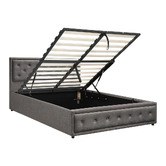 Living Fusion Grey Audrey Gas Lift Storage Bed Frame