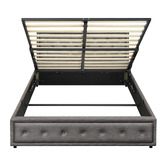 Living Fusion Grey Audrey Gas Lift Storage Bed Frame