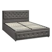 Living Fusion Grey Audrey Gas Lift Storage Bed Frame