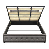 Living Fusion Grey Audrey Gas Lift Storage Bed Frame