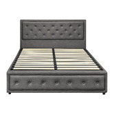 Living Fusion Grey Audrey Gas Lift Storage Bed Frame