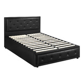 Living Fusion Black Audrey Gas Lift Storage Bed Frame