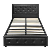 Living Fusion Black Audrey Gas Lift Storage Bed Frame