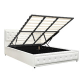 Living Fusion White Audrey Gas Lift Storage Bed Frame