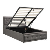 Living Fusion Grey Audrey Gas Lift Storage Bed Frame