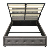 Living Fusion Grey Audrey Gas Lift Storage Bed Frame