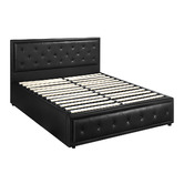 Living Fusion Black Audrey Gas Lift Storage Bed Frame