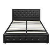 Living Fusion Black Audrey Gas Lift Storage Bed Frame