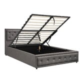 Living Fusion Grey Audrey Gas Lift Storage Bed Frame