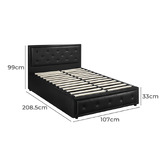 Living Fusion Black Audrey Gas Lift Storage Bed Frame