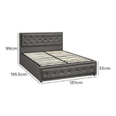 Living Fusion Grey Audrey Gas Lift Storage Bed Frame