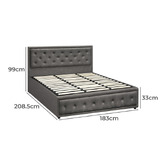 Living Fusion Grey Audrey Gas Lift Storage Bed Frame
