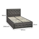 Living Fusion Grey Audrey Gas Lift Storage Bed Frame