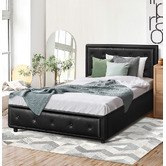Living Fusion Black Audrey Gas Lift Storage Bed Frame