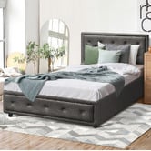 Living Fusion Grey Audrey Gas Lift Storage Bed Frame