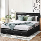 Living Fusion Black Audrey Gas Lift Storage Bed Frame
