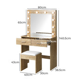 Living Fusion 2 Piece Millicent Dressing Table &amp; Stool Set