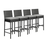 Living Fusion 70cm Ingomar PE Rattan Outdoor Barstools
