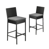 Living Fusion 70cm Ingomar PE Rattan Outdoor Barstools