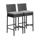 Living Fusion 70cm Ingomar PE Rattan Outdoor Barstools