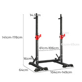 Living Fusion Black Adjustable Steel Squat Rack