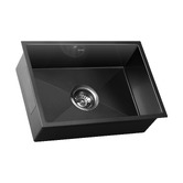 Living Fusion Parker Matte Black Single Stainless Steel Kitchen Sink