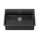 Living Fusion Parker Matte Black Single Stainless Steel Kitchen Sink