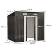 Living Fusion Edison Galvanised Steel Storage Shed