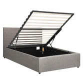 Living Fusion Grey Aldan Gas Lift Storage Bed Frame