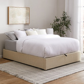Living Fusion Beige Aldan Gas Lift Storage Bed Base