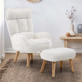 Living Fusion 2 Piece Bonny Upholstered Recliner Armchair &amp; Footstool Set