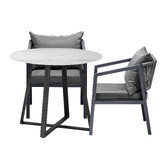 Living Fusion 2 Seater Adeare Sintered Stone Outdoor Dining Set