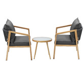 Living Fusion 2 Seater Vasco Tempered Glass Outdoor Bistro Set