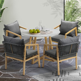 Living Fusion 4 Seater Vasco Sintered Stone Outdoor Dining Set