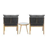 Living Fusion 2 Seater Vasco Tempered Glass Outdoor Bistro Set