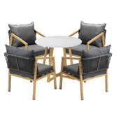Living Fusion 4 Seater Vasco Sintered Stone Outdoor Dining Set