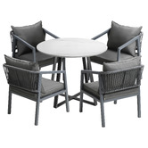 Living Fusion 4 Seater Adeare Sintered Stone Outdoor Dining Set