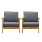 Living Fusion Devi Fir Wood Outdoor Lounge Chairs