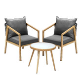 Living Fusion 2 Seater Vasco Tempered Glass Outdoor Bistro Set