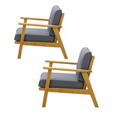 Living Fusion Devi Fir Wood Outdoor Lounge Chairs
