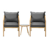 Living Fusion 2 Seater Vasco Tempered Glass Outdoor Bistro Set