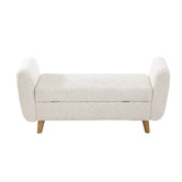 Living Fusion Conner Eucalyptus Wood Storage Ottoman Bench