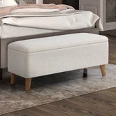 Living Fusion Robin Eucalyptus Wood Storage Ottoman Bench