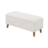 Living Fusion Robin Eucalyptus Wood Storage Ottoman Bench