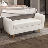 Living Fusion Conner Eucalyptus Wood Storage Ottoman Bench