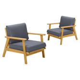 Living Fusion Devi Fir Wood Outdoor Lounge Chairs