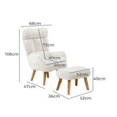 Living Fusion 2 Piece Bonny Upholstered Recliner Armchair &amp; Footstool Set