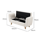 Living Fusion Conner Eucalyptus Wood Storage Ottoman Bench